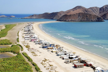 Vista aérea de playa de Baja California