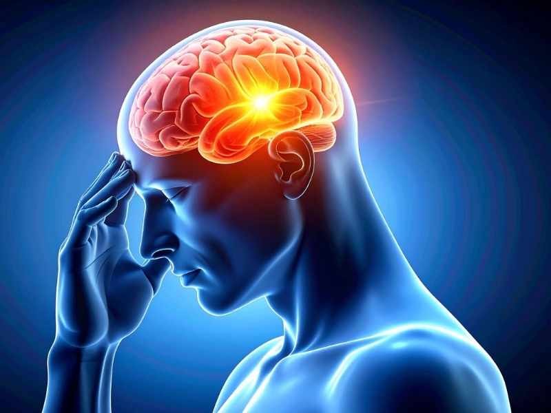 Ilustración médica del cerebro usada para representar contraste en resonancia magnética de cráneo.